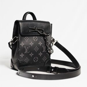 Louis Vuitton Nano Steamer Monogram Eclipse Shoulder Bag Black